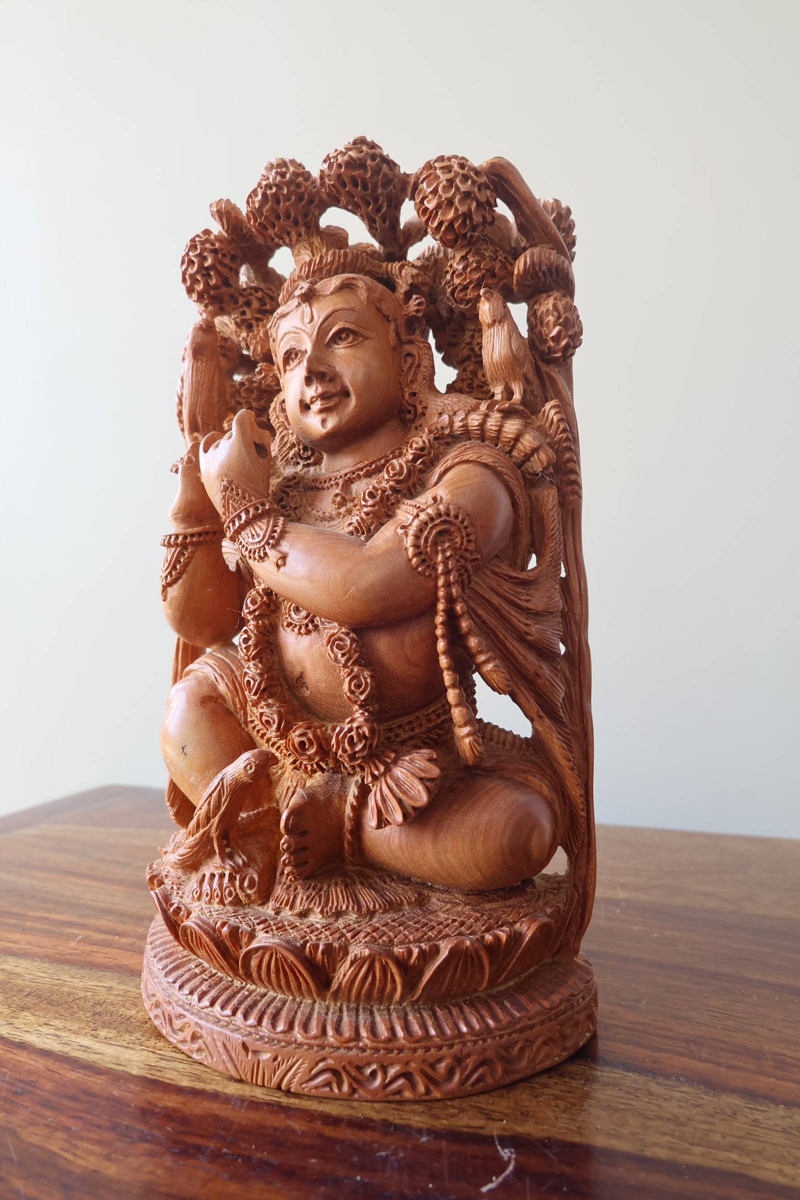 Sandalwood Carved Small Krishna Miniature idol - Malji Arts
