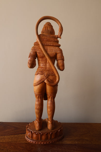 Sandalwood Fine Carved Lord Hanuman Blessing - Malji Arts
