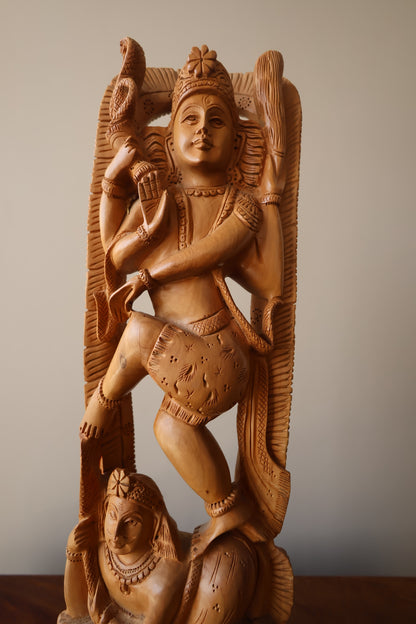 Sandalwood Beautifully Carved Natraja Statue - Malji Arts