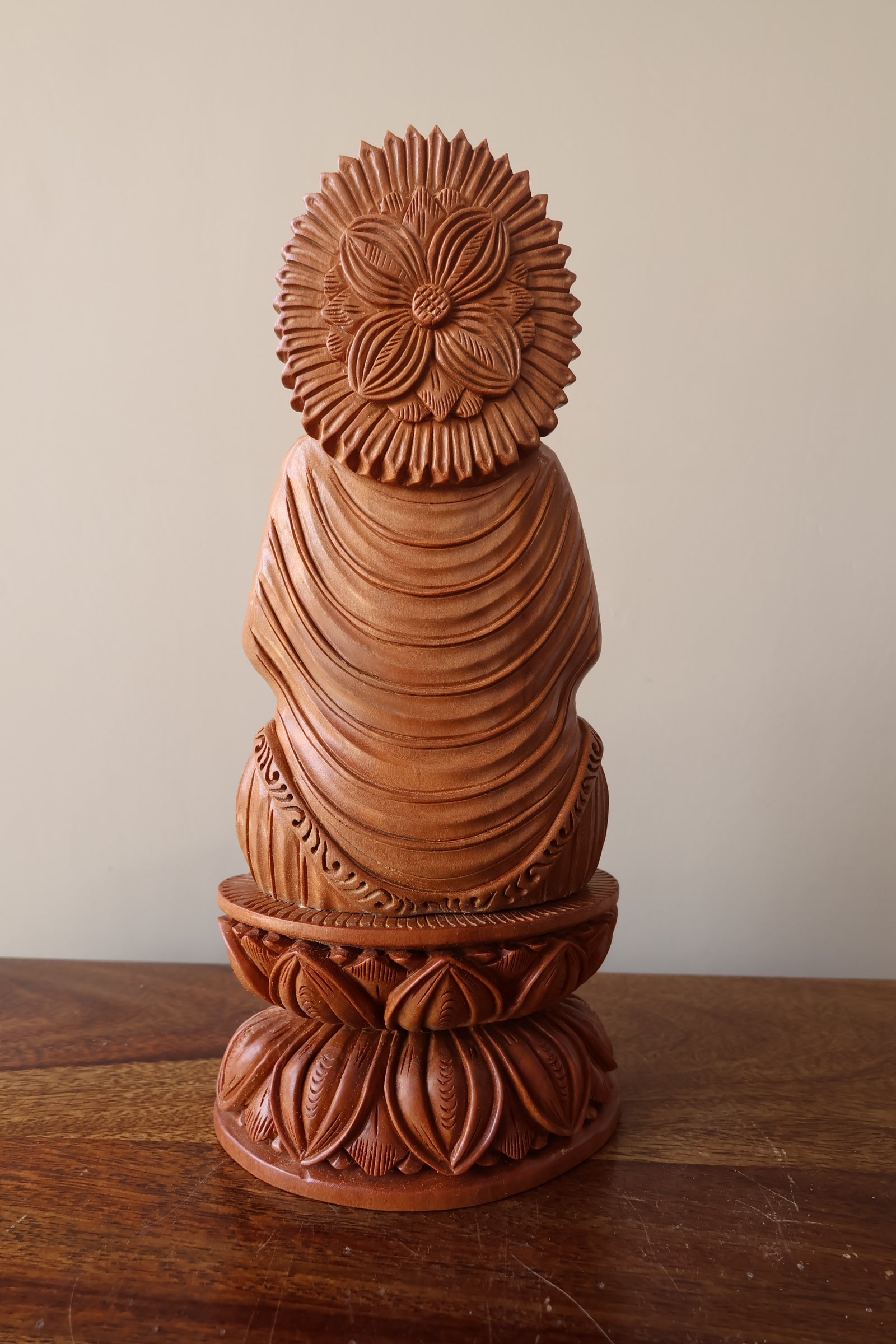 Sandalwood Beautifully Hand Carved Rare Meditation Buddha Statue - Malji Arts