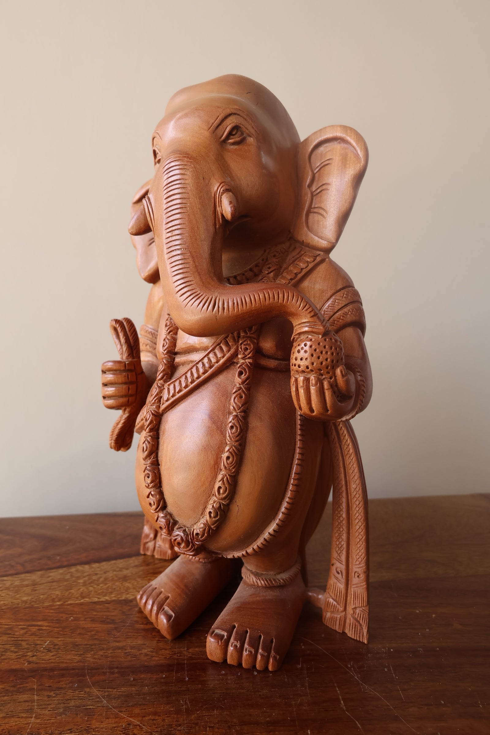 sandalwood Fine Hand Carved Baby Ganesha Statue - Malji Arts