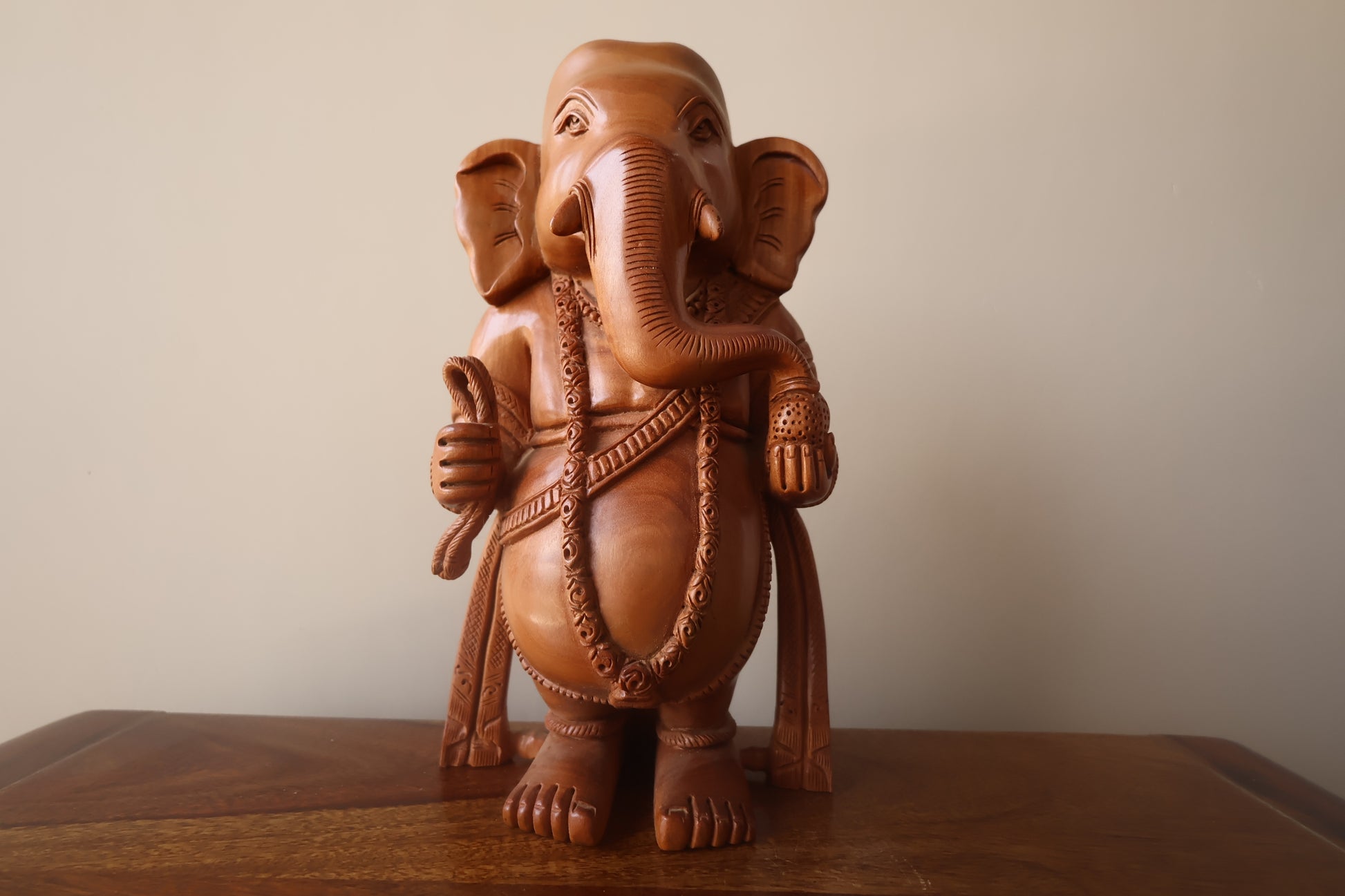 sandalwood Fine Hand Carved Baby Ganesha Statue - Malji Arts