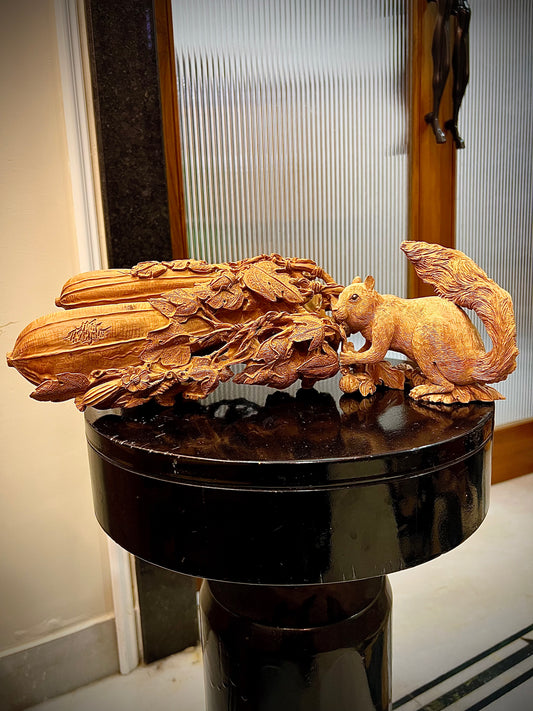 Sandalwood Squirrel Root Carving - Malji Arts