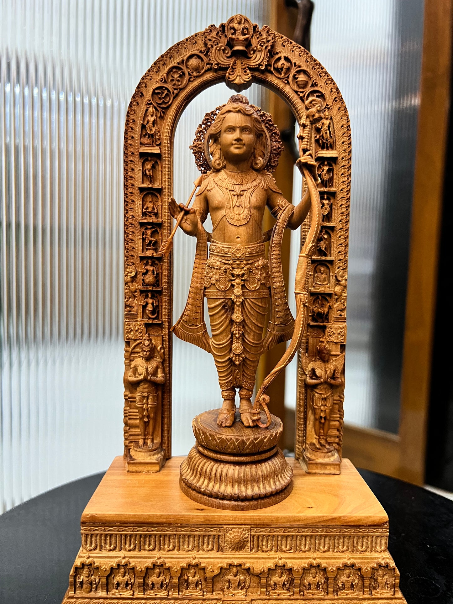 11 inch Shri Ram Lalla Statue with Base Carving - Malji Arts
