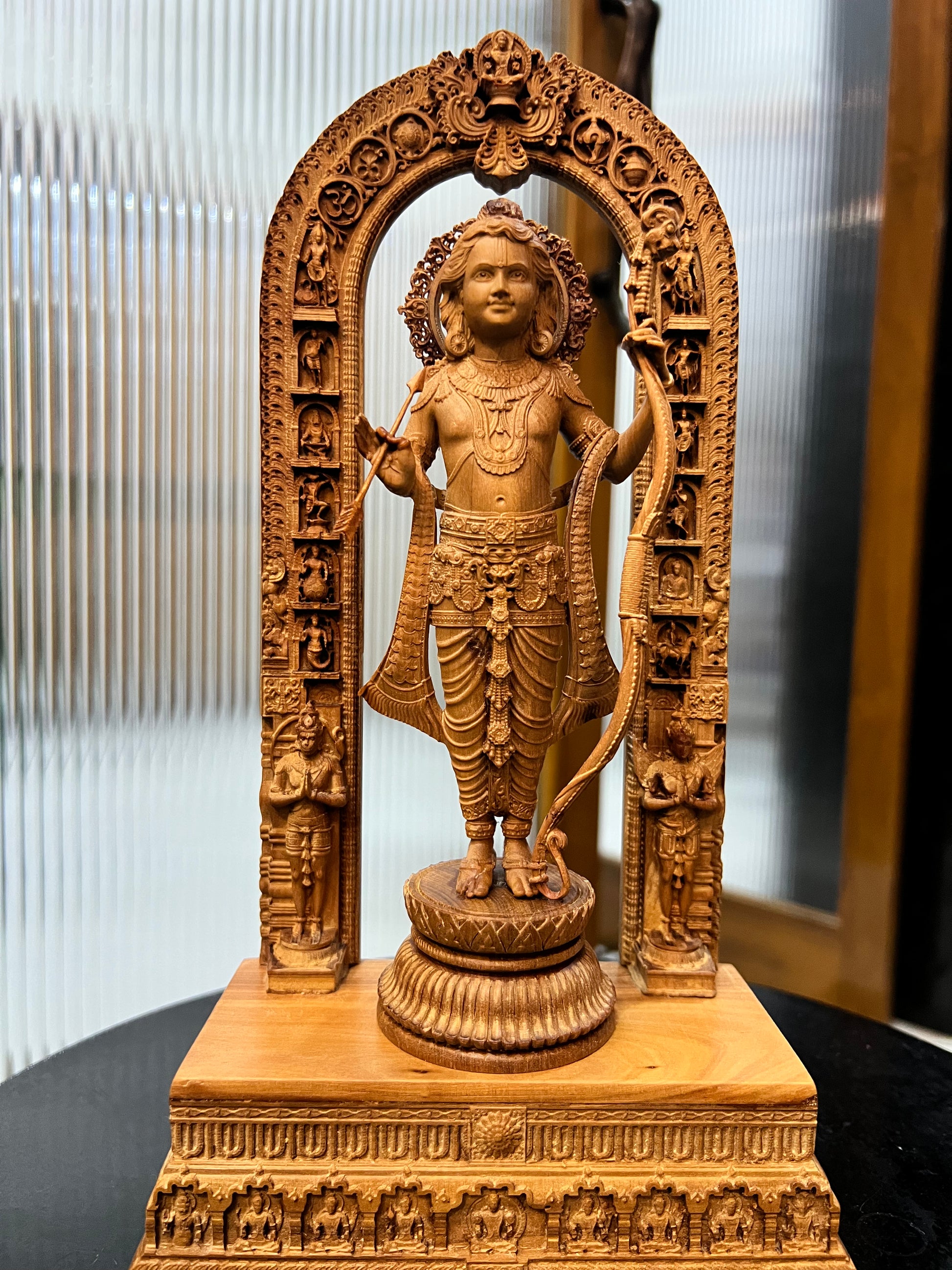 11 inch Shri Ram Lalla Statue with Base Carving - Malji Arts