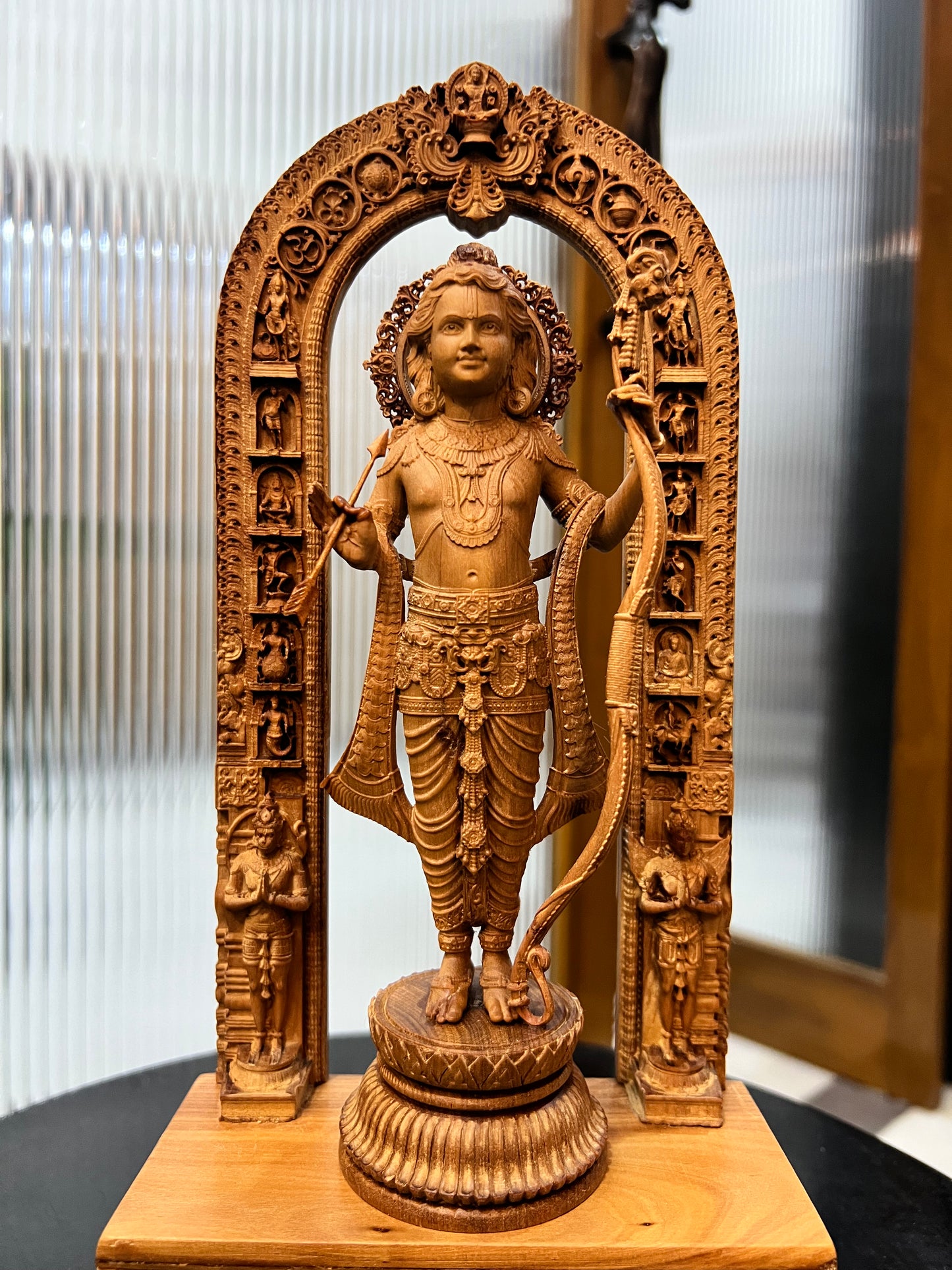 11 inch Shri Ram Lalla Statue with Base Carving - Malji Arts