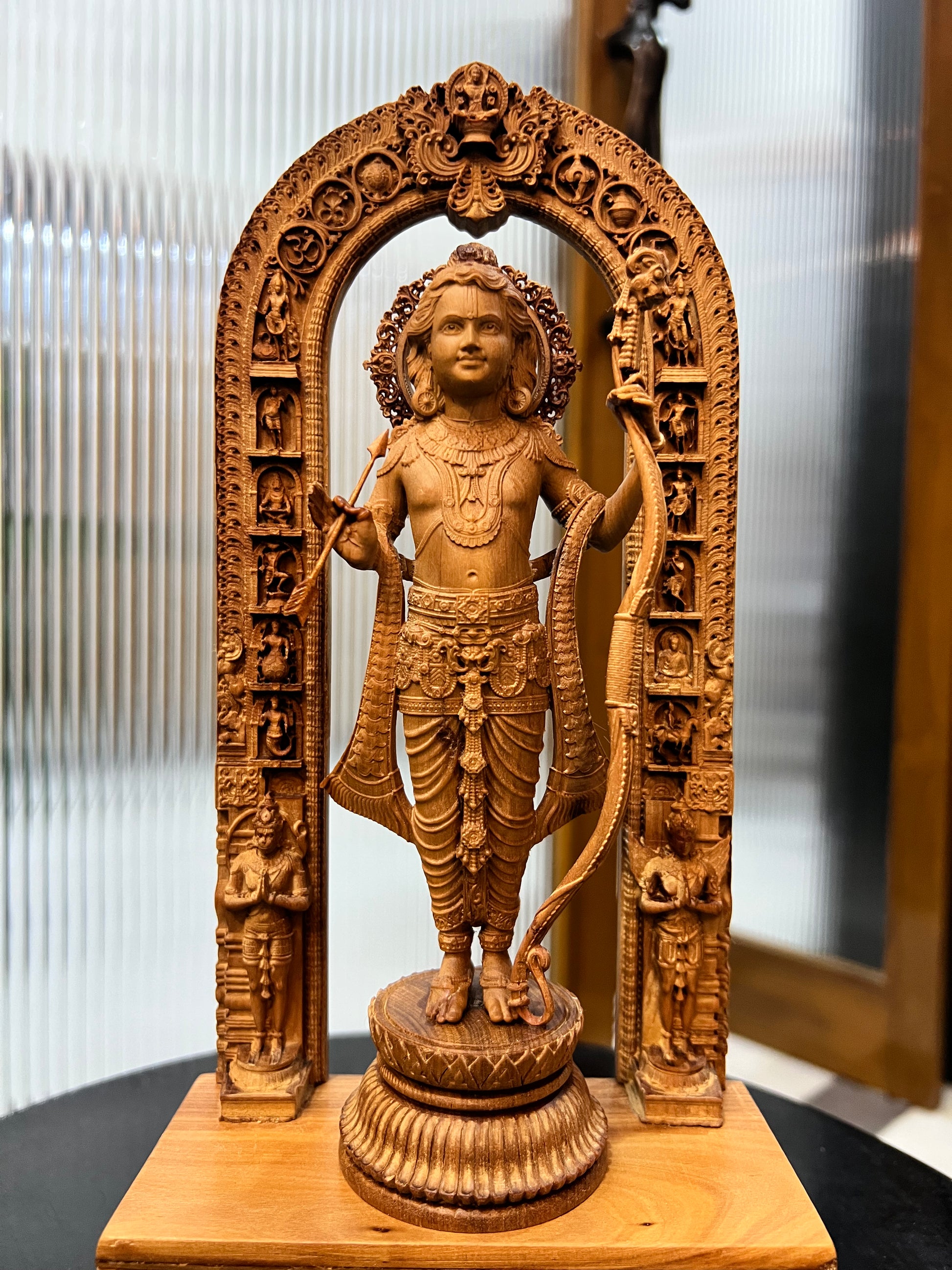 11 inch Shri Ram Lalla Statue with Base Carving - Malji Arts