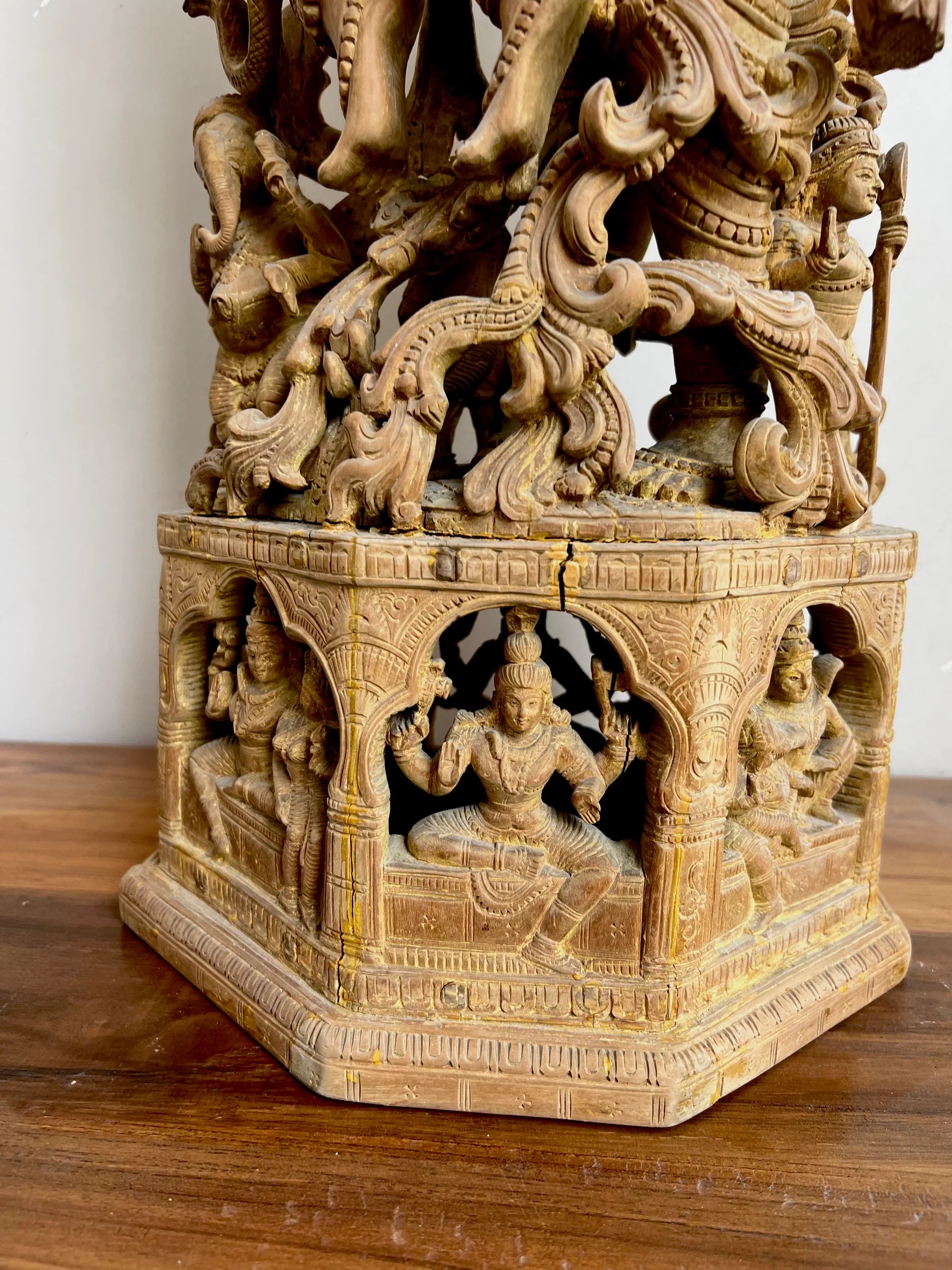 Sandalwood Shiva and Parvati in Cosmic Dance - Malji Arts