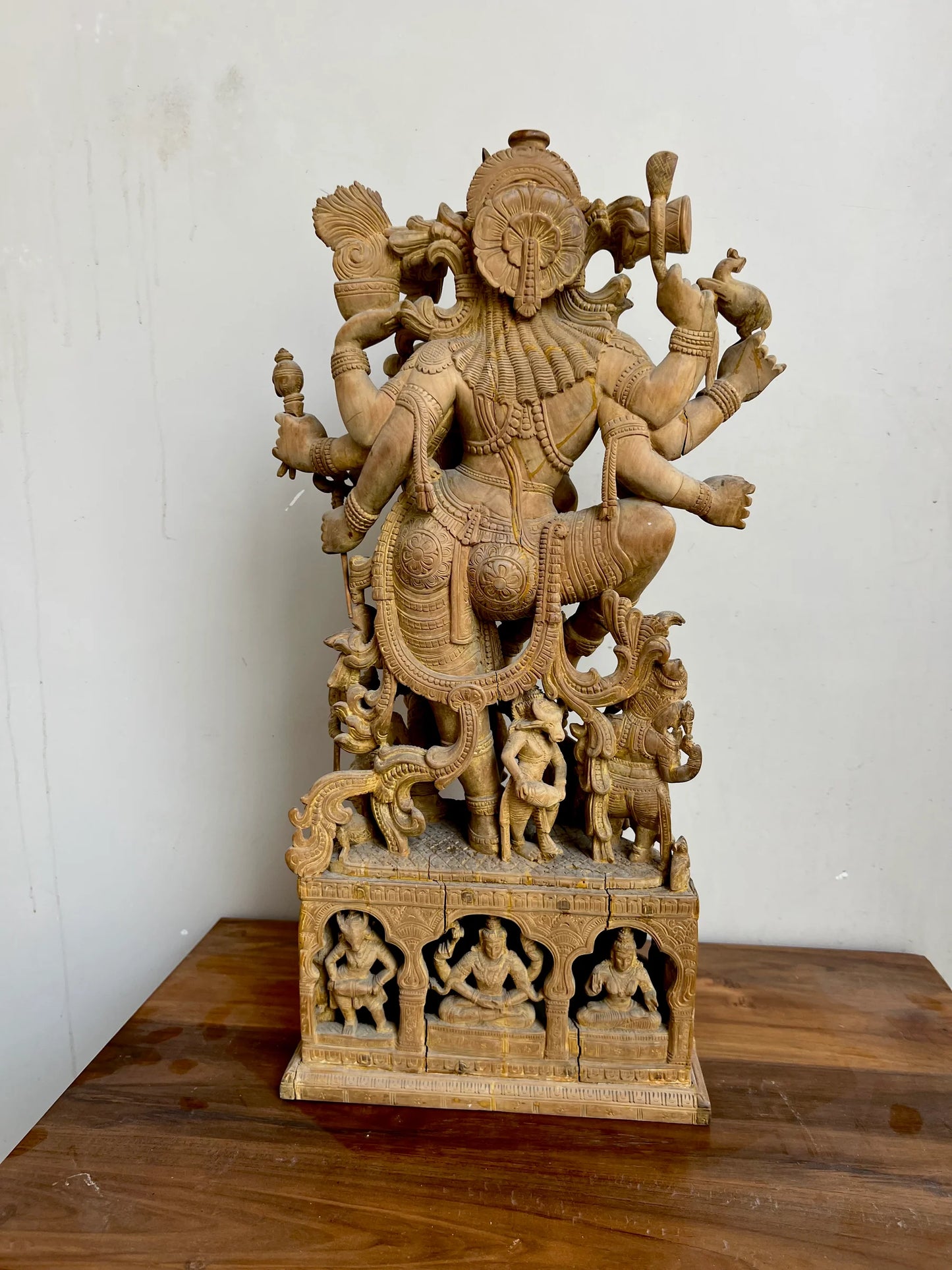 Sandalwood Shiva and Parvati in Cosmic Dance - Malji Arts