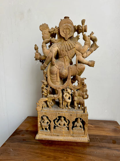 Sandalwood Shiva and Parvati in Cosmic Dance - Malji Arts