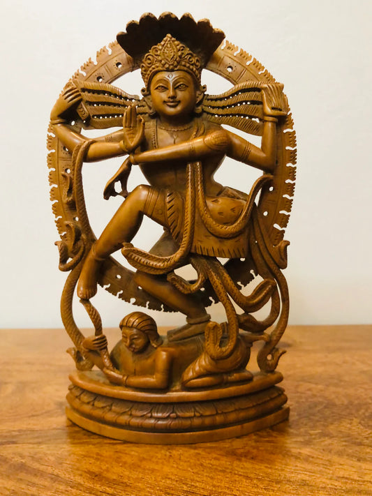 Sandalwood Beautifully Carved Small Natraja Statue - Malji Arts