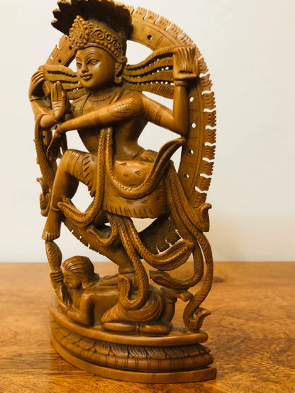 Sandalwood Beautifully Carved Small Natraja Statue - Malji Arts