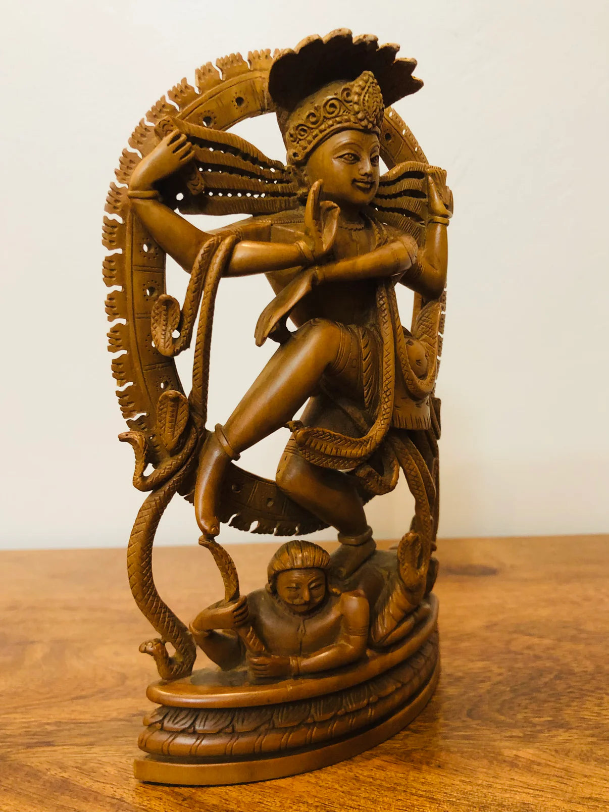 Sandalwood Beautifully Carved Small Natraja Statue - Malji Arts