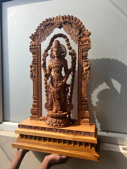 Sandalwood Lord Venkateswara With Base - Malji Arts