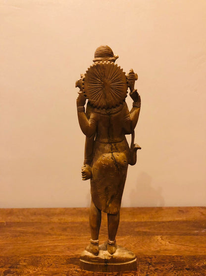 Sandalwood Vintage Shiva Standing Hand Carved Statue - Malji Arts