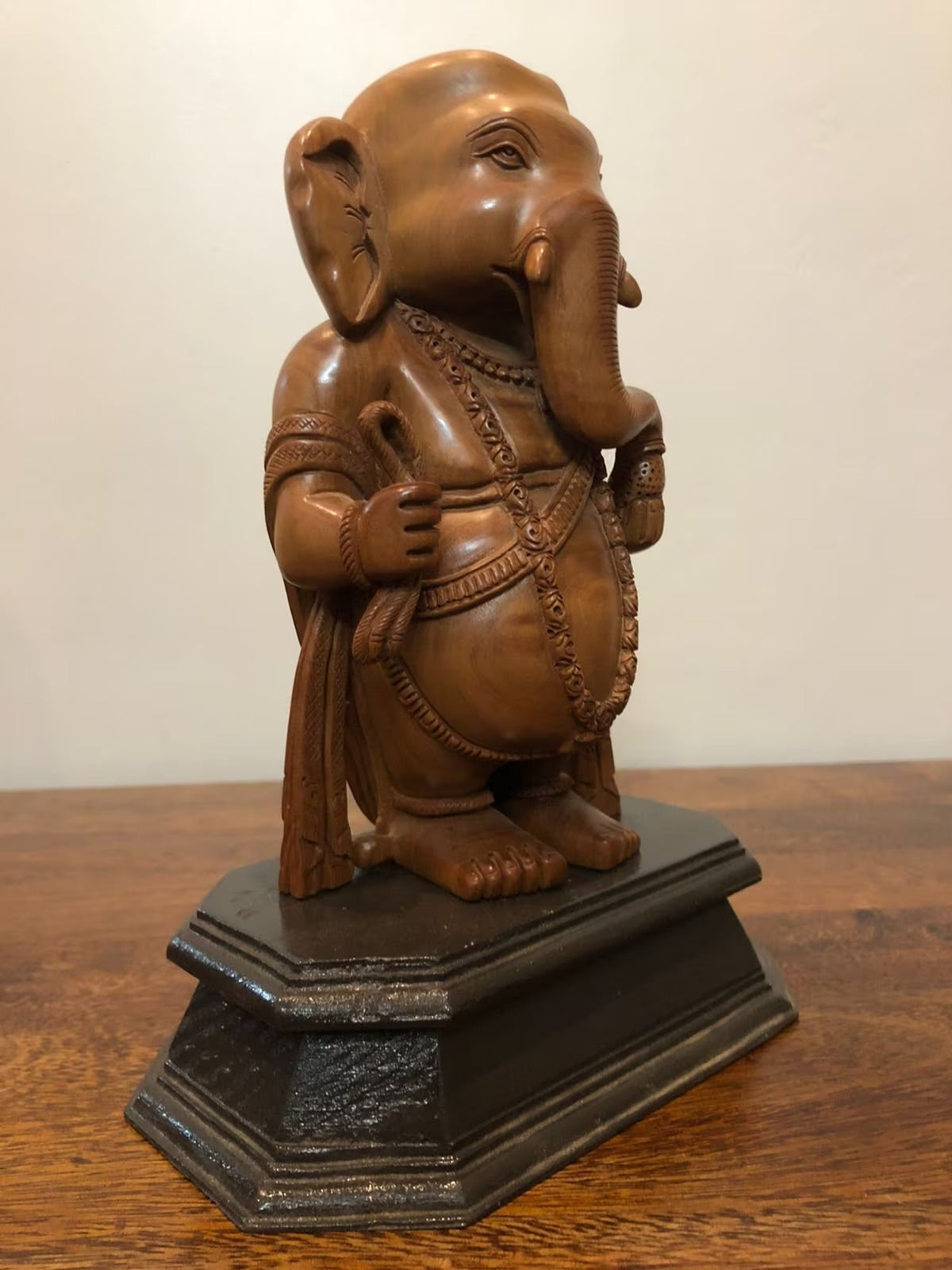 sandalwood Fine Hand Carved Baby Ganesha Statue - Malji Arts
