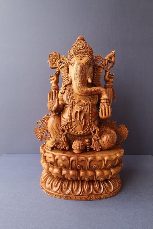 Sandalwood Special Carved Lord Ganesha - Malji Arts