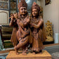 Sandalwood Special Carved Radha Krishna Statue Smiling Face - Malji Arts