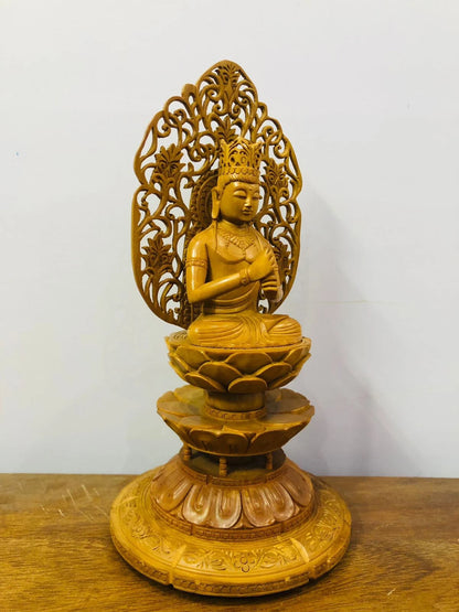 Sandalwood Vairochana Buddha , the Supreme Transcendent Buddha - Malji Arts