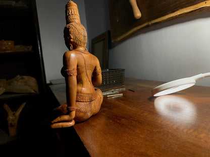 Sandalwood scupture of Devi Uma as Bhogashakti - Malji Arts