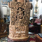Sandalwood Fine Carved Viswaroopam With Mahabharata Story Sculpture - Malji Arts