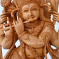 Standing Krishna Statue with Cow Wooden Fine Hand Carved Statue - Malji Arts