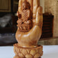 Sandalwood handmade Buddha statue in palm collectible Home Decor Gift - Malji Arts