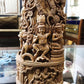 Sandalwood Carved Lord Krishna Statue Collective Art Piece - Malji Arts