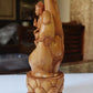 Sandalwood handmade Buddha statue in palm collectible Home Decor Gift - Malji Arts