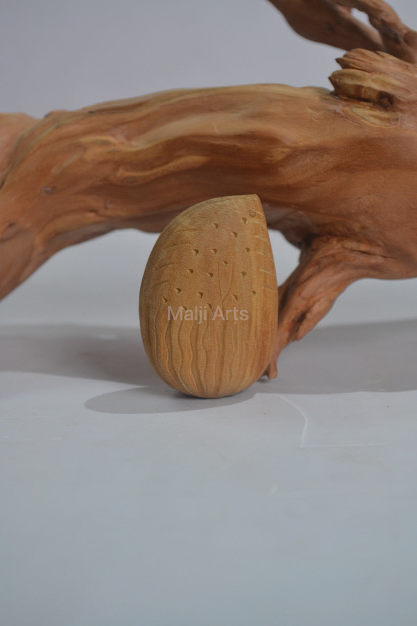 Sandalwood Miniature Tirupati Balaji in Almond Shape - Malji Arts