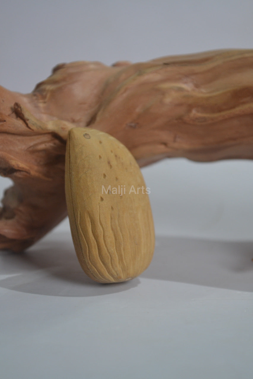 Sandalwood Miniature Saraswati In Almond - Malji Arts