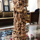 Sandalwood Carved Lord Krishna Statue Collective Art Piece - Malji Arts