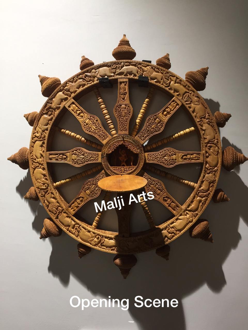 Sandalwood Dharam CHAKRA Rare Wall Hanging Artwork - Malji Arts