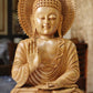Large Sandalwood Fine Hand Carved Buddha Sitting Statue - Malji Arts