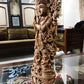 Sandalwood Carved Lord Krishna Statue Collective Art Piece - Malji Arts