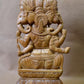 Sandalwood Vintage Large Size 3 Face Rare Ganesha Sitting Statue - Malji Arts