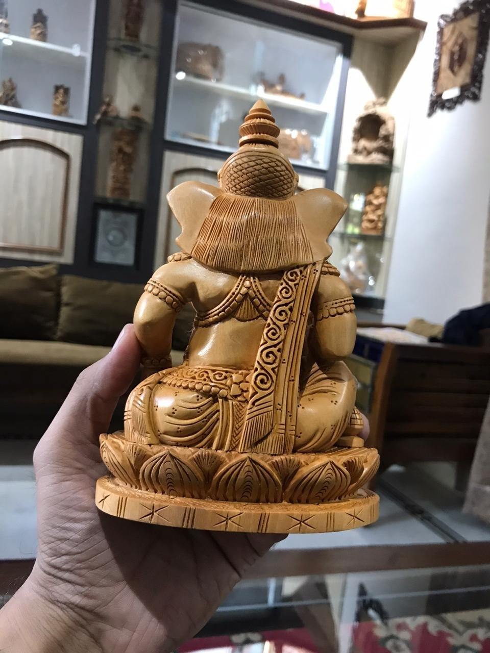 Wooden Decorative Ganesha Carving - Malji Arts