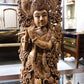 Sandalwood Carved Lord Krishna Statue Collective Art Piece - Malji Arts
