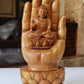 Sandalwood handmade Buddha statue in palm collectible Home Decor Gift - Malji Arts