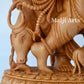 Standing Krishna Statue with Cow Wooden Fine Hand Carved Statue - Malji Arts