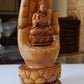 Sandalwood handmade Buddha statue in palm collectible Home Decor Gift - Malji Arts
