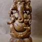 Sandalwood Vintage Large Size 3 Face Rare Ganesha Sitting Statue - Malji Arts