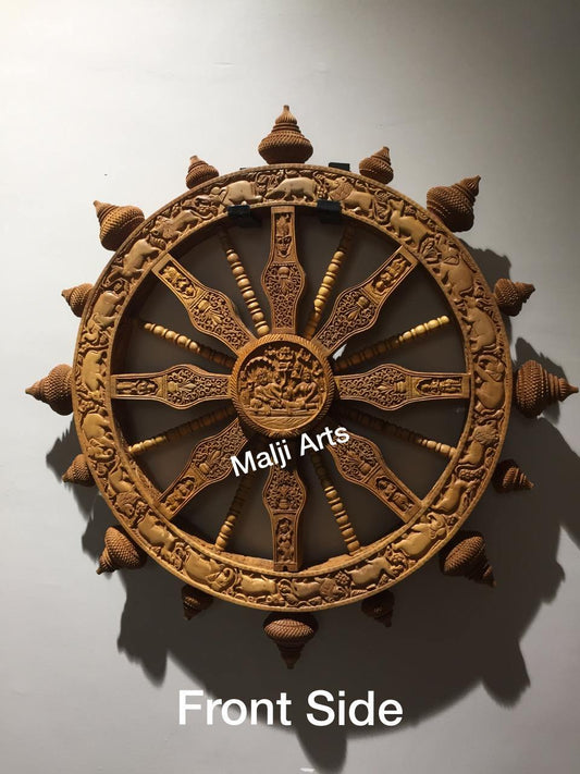Sandalwood Dharam CHAKRA Rare Wall Hanging Artwork - Malji Arts