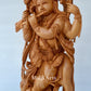 Standing Krishna Statue with Cow Wooden Fine Hand Carved Statue - Malji Arts