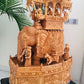 Wooden fine Carved Royal Elephant Ambabari - Malji Arts