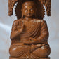 Sandalwood Carved Buddha Sitting under Tree Statue - Malji Arts