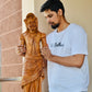 The Sandalwood Carved Double Statue of Mephistopheles & Margaretta - Malji Arts
