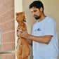 The Sandalwood Carved Double Statue of Mephistopheles & Margaretta - Malji Arts