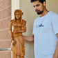 The Sandalwood Carved Double Statue of Mephistopheles & Margaretta - Malji Arts