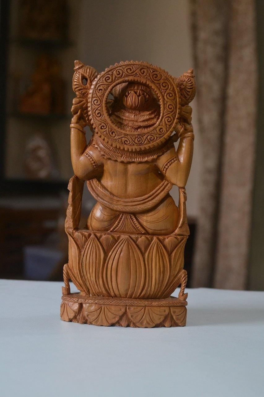Sandalwood Decorative Ganesha Idol Fine Hand Carved Statue - Malji Arts